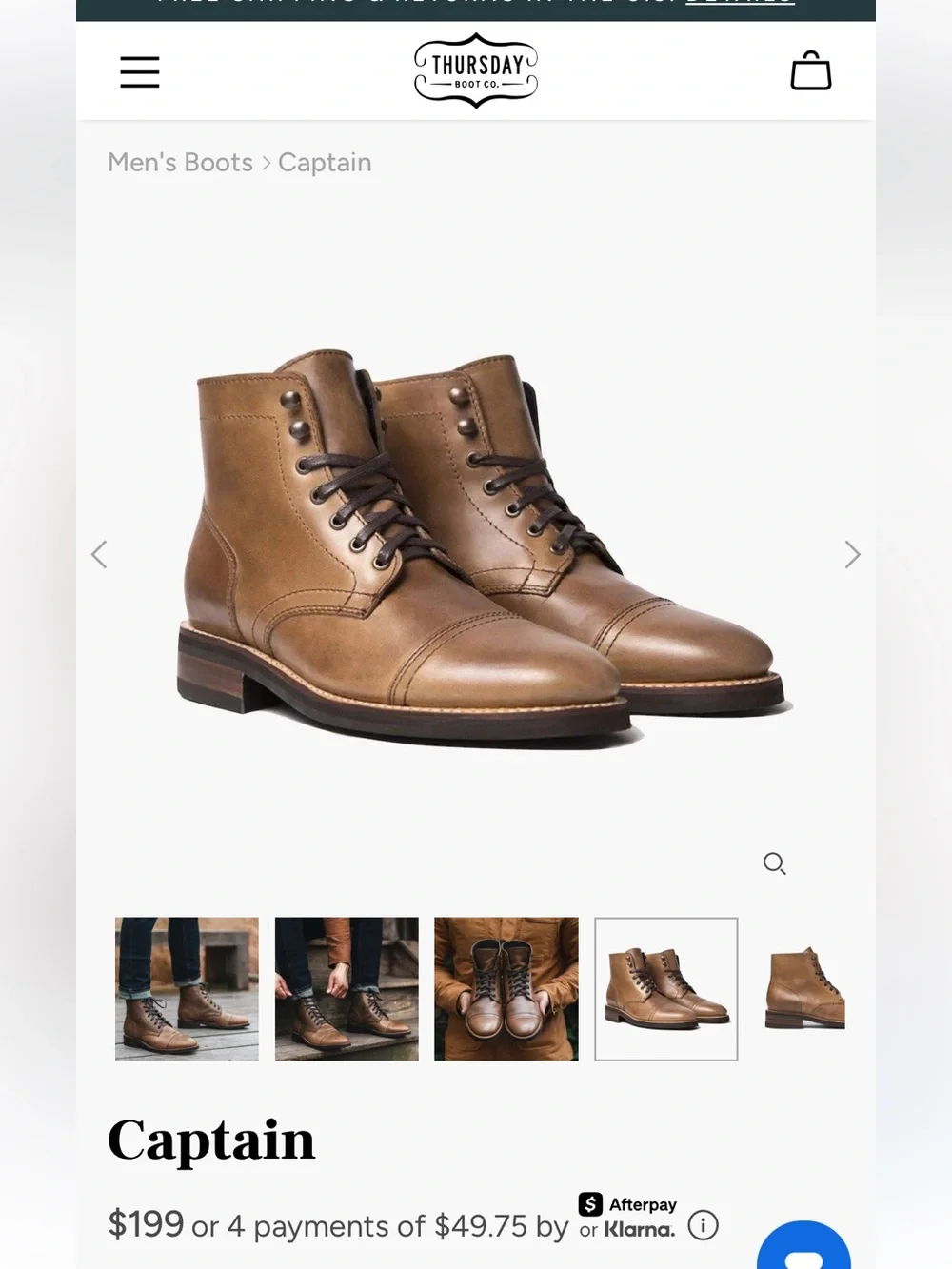 Thursday Boot Company product features